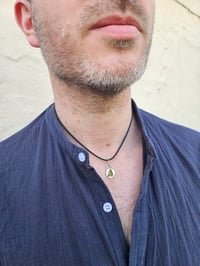 Image 9 of Ready to ship! Mens Necklace! Cornish Green seaglass & Sterling Silver pebble 