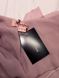 Image 3 of 00s Monsoon pink silk beaded sequin asymmetrical hem cami 