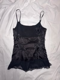 Image 1 of 90s New Look corset style top with appliqué flowers 