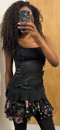 Image 4 of 90s New Look corset style top with appliqué flowers 