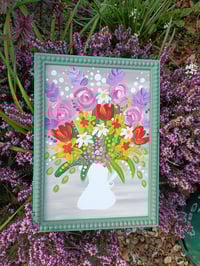 Image 1 of Original framed art, jug bouquet 