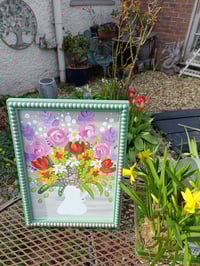 Image 3 of Original framed art, jug bouquet 