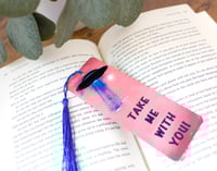 Image 2 of Handmade Take Me With You with UFO metal bookmark with tassel, book, reading
