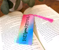 Image 1 of BE (YOU) TIFUL Handmade Metal Bookmark, book, reading, pink