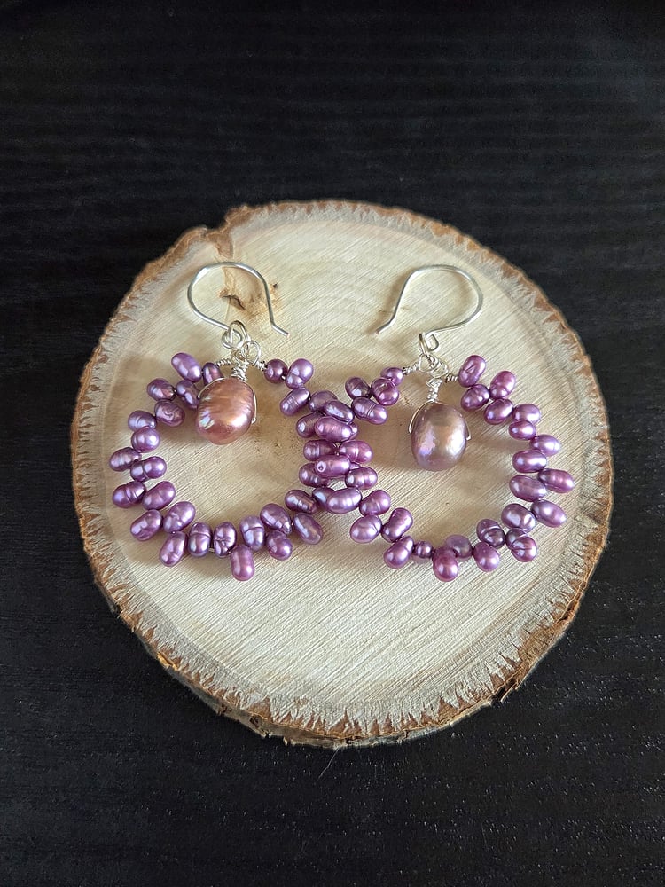 Image of Lilac Freshwater Pearl Bridal Earrings