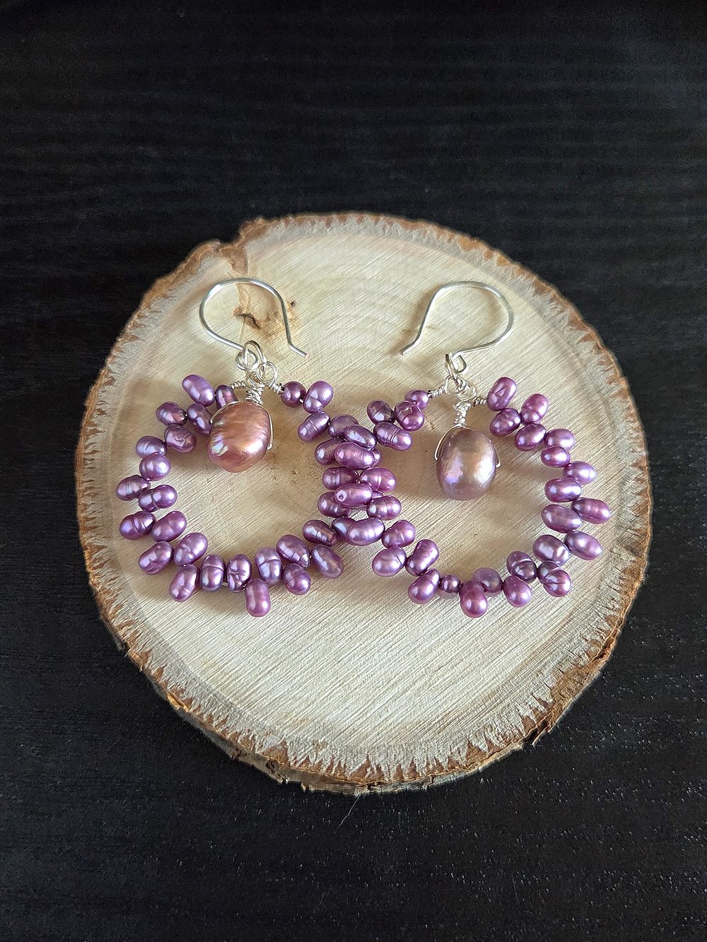 Image of Lilac Freshwater Pearl Bridal Earrings