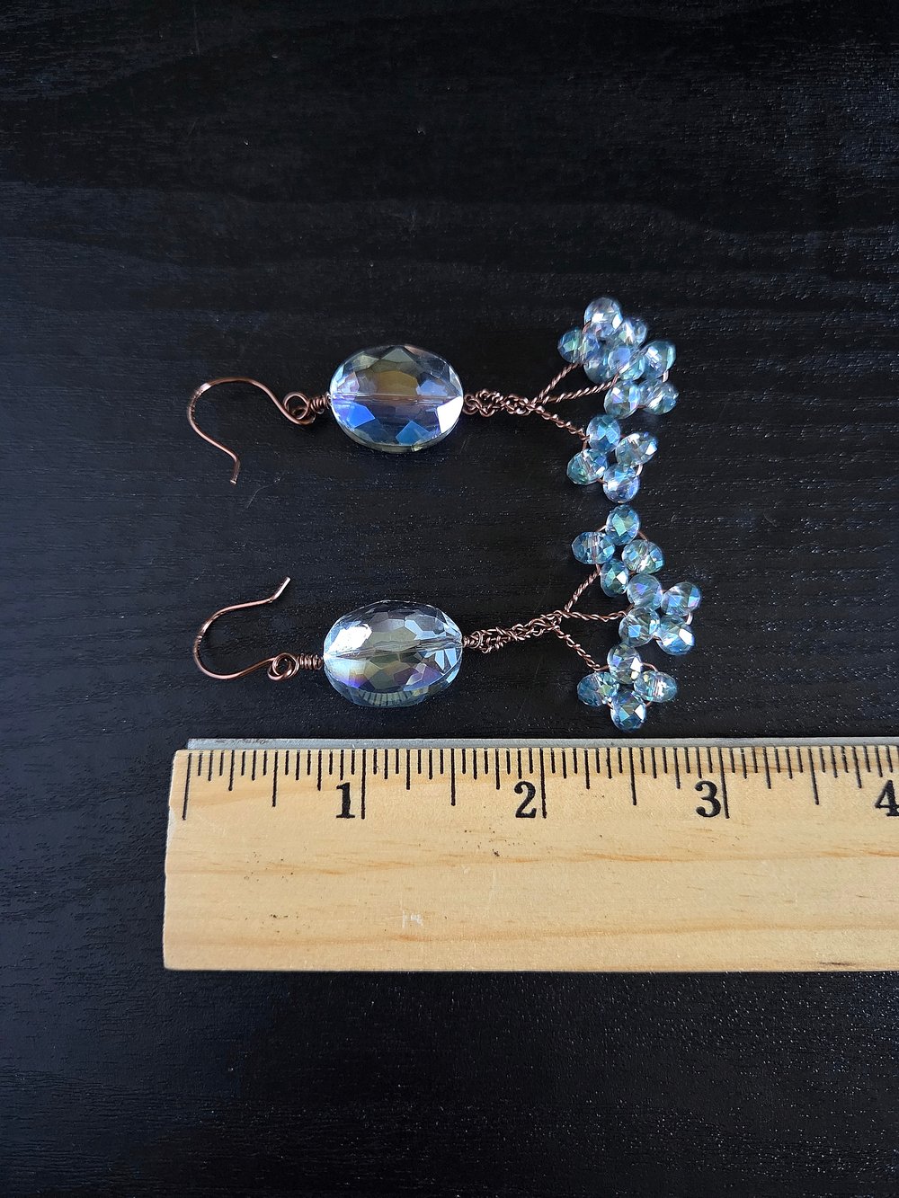 Image of Blue Crystal Danish Cluster Earrings