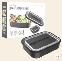 Image 1 of Bentgo Stainless Steel Leak-proof lunchbox microwave-wave safe 1200ml Charcoal Black