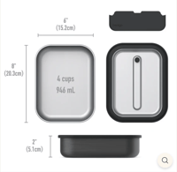 Image 5 of Bentgo Stainless Steel Leak-proof lunchbox microwave-wave safe 1200ml Charcoal Black