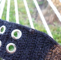 Image 2 of grommet headband - charcoal