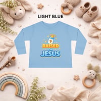 Image 3 of Toddler Long Sleeve Tee - "Raised on Jesus" Baby Bottle Christian Kids Shirt