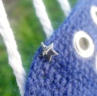 Image 2 of grommet headband - navy blue