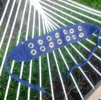 Image 1 of grommet headband - navy blue