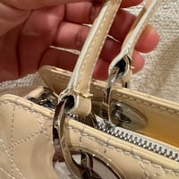 Image 5 of Christian Dior East West Bag in Beige Patent Leather