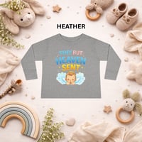 Image 2 of Toddler Long Sleeve Tee - "Tiny But Heaven Sent" Baby Angel Graphic