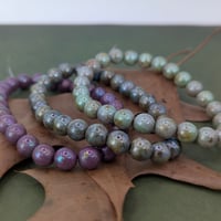 Image 1 of Czech Glass Round Beads – Meadow Green, Robin’s Egg & Lilac Luster – 8mm Premium Rounds  