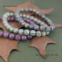 Image 2 of Czech Glass Round Beads – Meadow Green, Robin’s Egg & Lilac Luster – 8mm Premium Rounds  