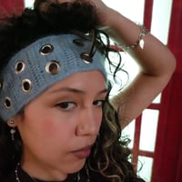 Image 3 of grommet headband - blue