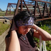 Image 3 of grommet headband - lavender