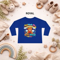 Image 3 of Toddler Long Sleeve Tee — "God Made Me Beary Special" Cute Bear Christian Kids Shirt