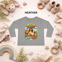 Image 3 of Toddler Long Sleeve Tee — "Jesus Loves Me" Little Lamb Christian Tee