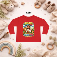 Image 2 of Toddler Long Sleeve Tee — "Jesus Loves Me" Little Lamb Christian Tee