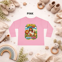 Image 4 of Toddler Long Sleeve Tee — "Jesus Loves Me" Little Lamb Christian Tee