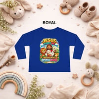 Image 6 of Toddler Long Sleeve Tee — "Jesus Loves Me" Little Lamb Christian Tee