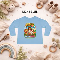 Image 5 of Toddler Long Sleeve Tee — "Jesus Loves Me" Little Lamb Christian Tee