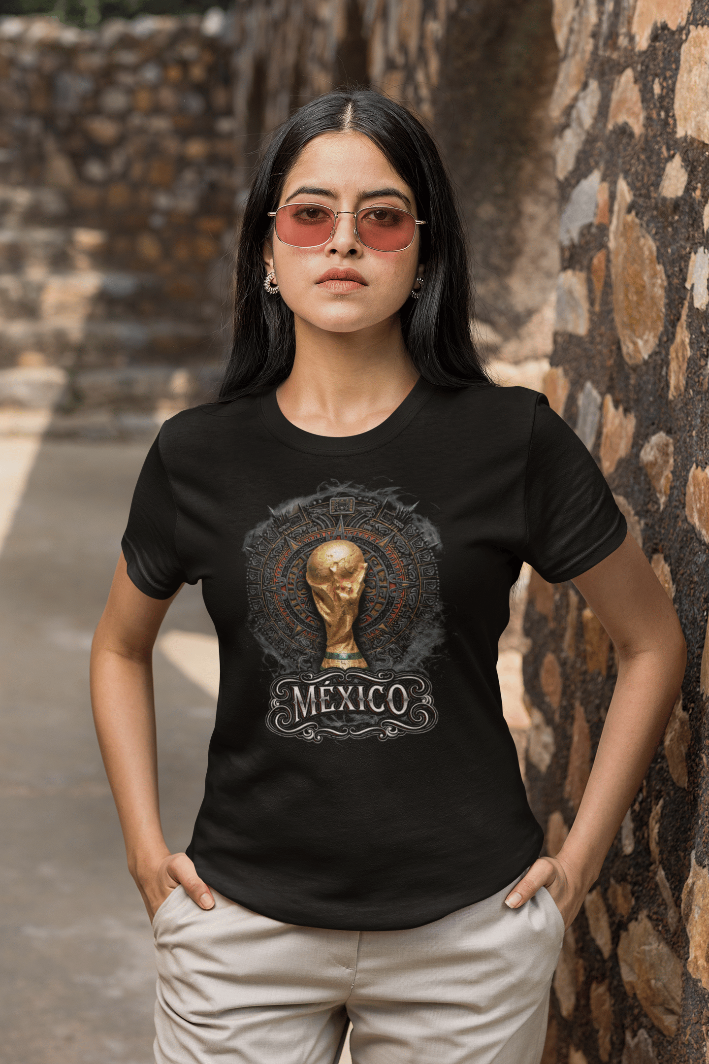 Image of Mexico World Cup Trophy T-Shirt — Vintage Aztec Soccer Fan Tee