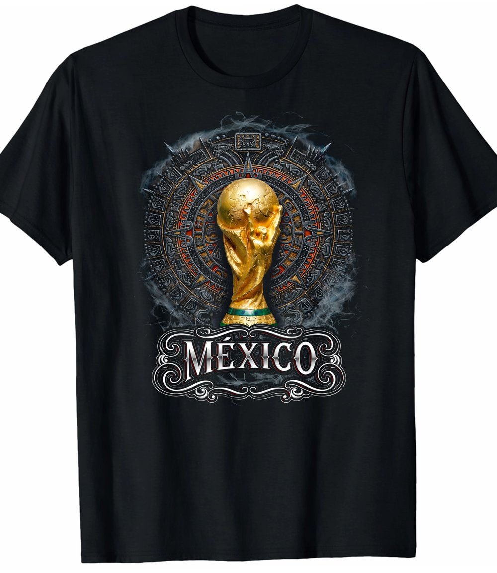 Image of Mexico World Cup Trophy T-Shirt — Vintage Aztec Soccer Fan Tee