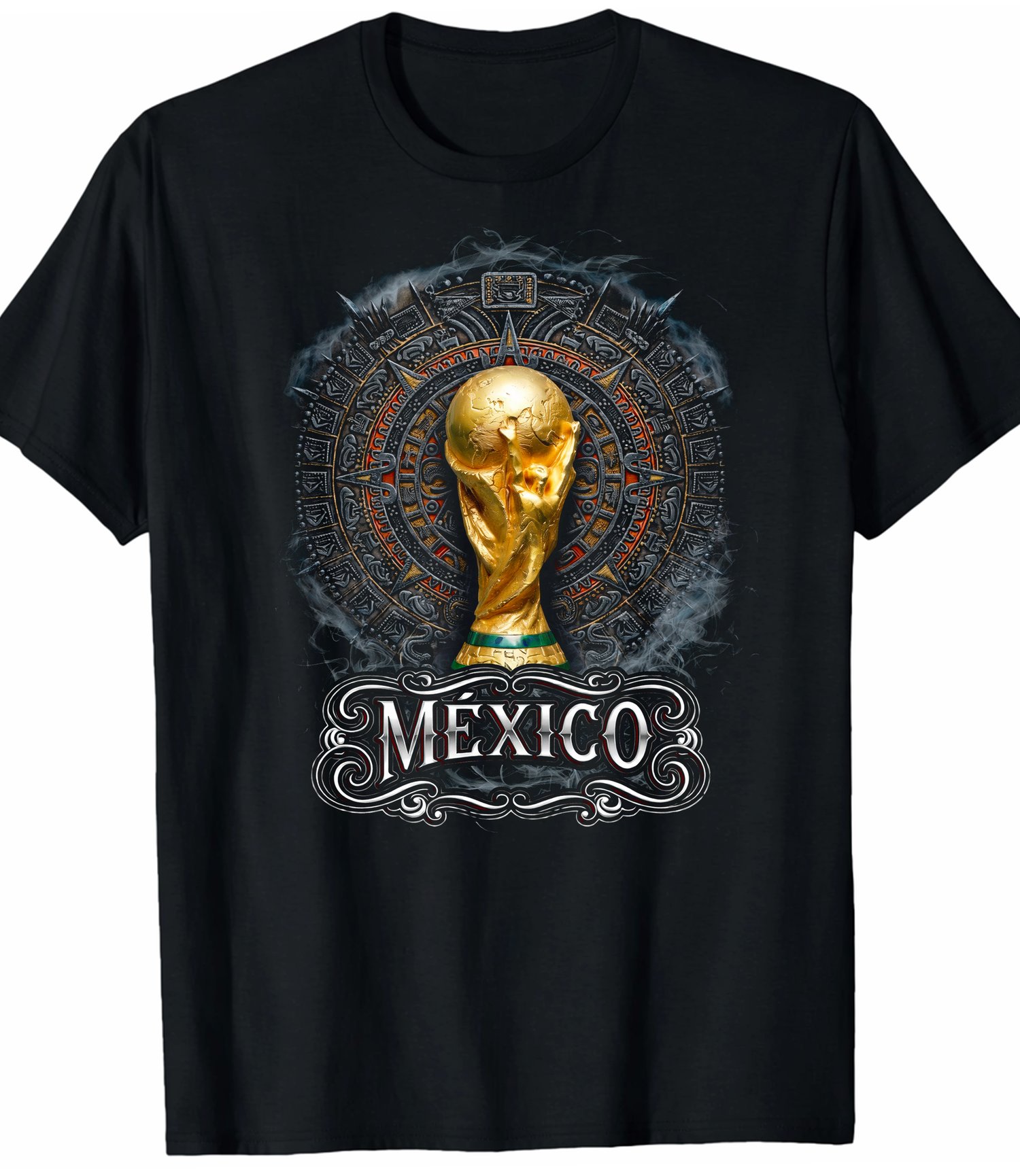 Image of Mexico World Cup Trophy T-Shirt — Vintage Aztec Soccer Fan Tee