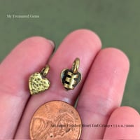 Image 3 of Decorative Heart End Crimps – Antique Copper & Brass – Jewelry Closure Ends – 2pc Pair