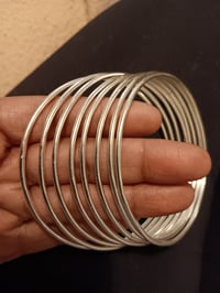 Image 1 of STERLING SILVER SET OF 8 BRACELETS 