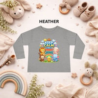 Image 5 of Toddler Long Sleeve Tee: "Keep Calm and Trust Jesus" Cute Animal Faith Shirt