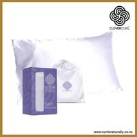 Image 1 of Clever Curl™ RPET Satin Pillowcase – Reduced-Friction Sleep Surface for Curls