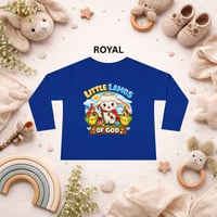 Image 6 of Toddler Tee - "Little Lambs of God" Cute Christian Kids Long Sleeve Shirt