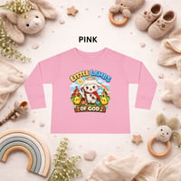 Image 3 of Toddler Tee - "Little Lambs of God" Cute Christian Kids Long Sleeve Shirt