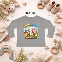 Image 4 of Toddler Tee - "Little Lambs of God" Cute Christian Kids Long Sleeve Shirt
