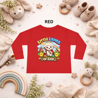 Image 2 of Toddler Tee - "Little Lambs of God" Cute Christian Kids Long Sleeve Shirt