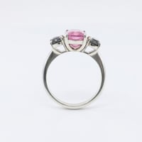 Image 5 of Pink Tourmaline & Gray Spinel Three Stone Ring
