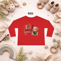 Image 3 of Toddler Tee — "Jesus Loves Me" Cute Teddy Christian Long Sleeve Shirt
