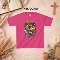 Image 3 of Kids Christian T‑Shirt — "Jesus Saved My Life" Colorful Faith Graphic