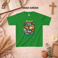 Image 6 of Kids Christian T‑Shirt — "Jesus Saved My Life" Colorful Faith Graphic