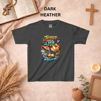 Image 10 of Kids Christian T‑Shirt — "Jesus Saved My Life" Colorful Faith Graphic