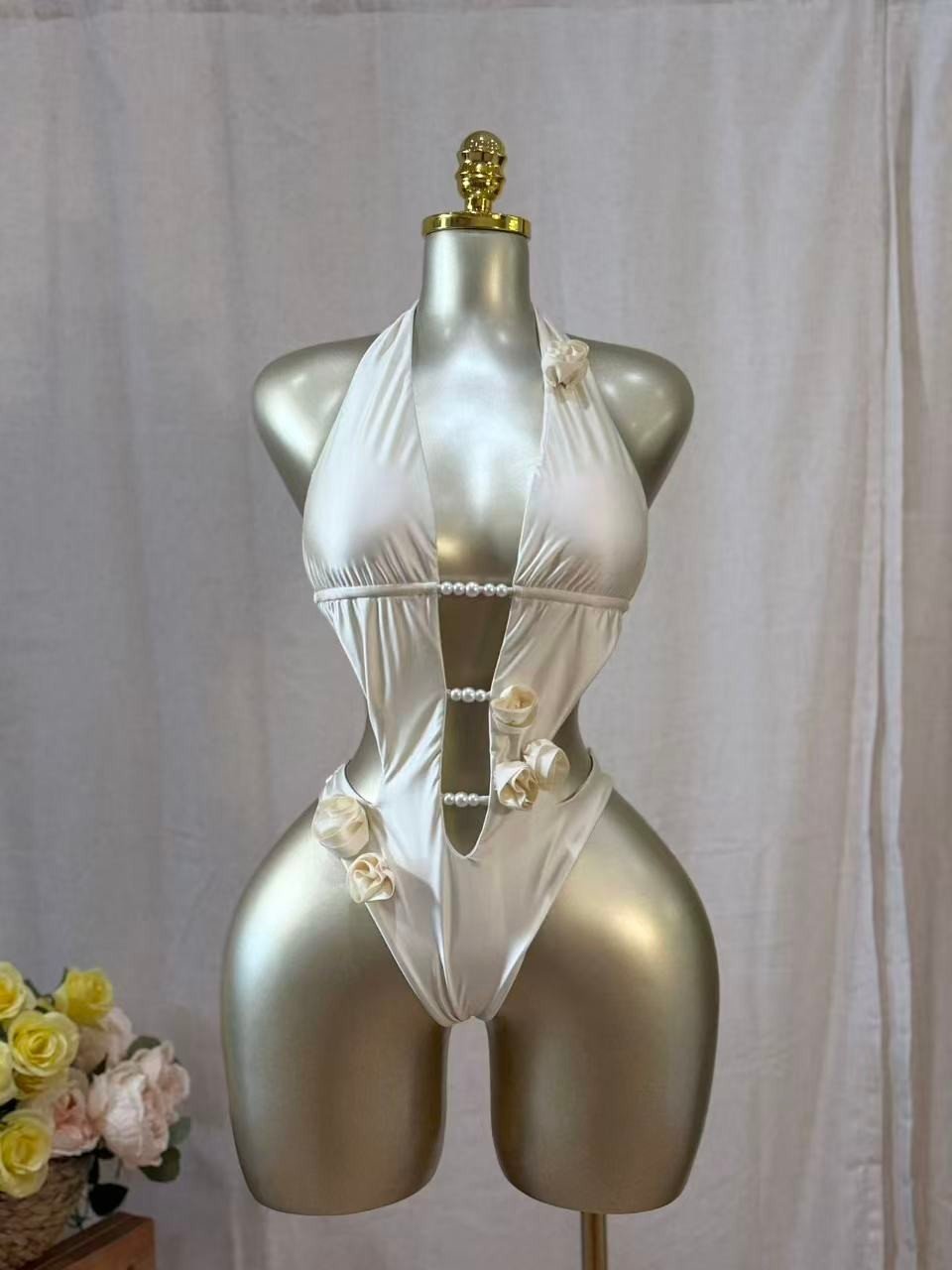 Image of Ivory Pearl Bloom Monokini 