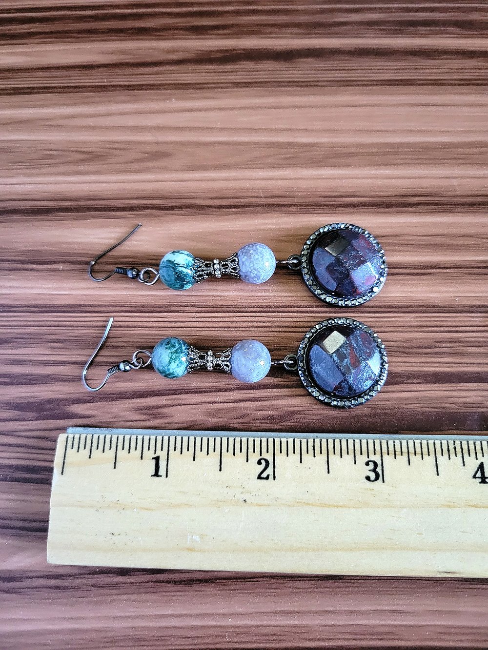 Image of Red and Green Jasper Dangle Earrings