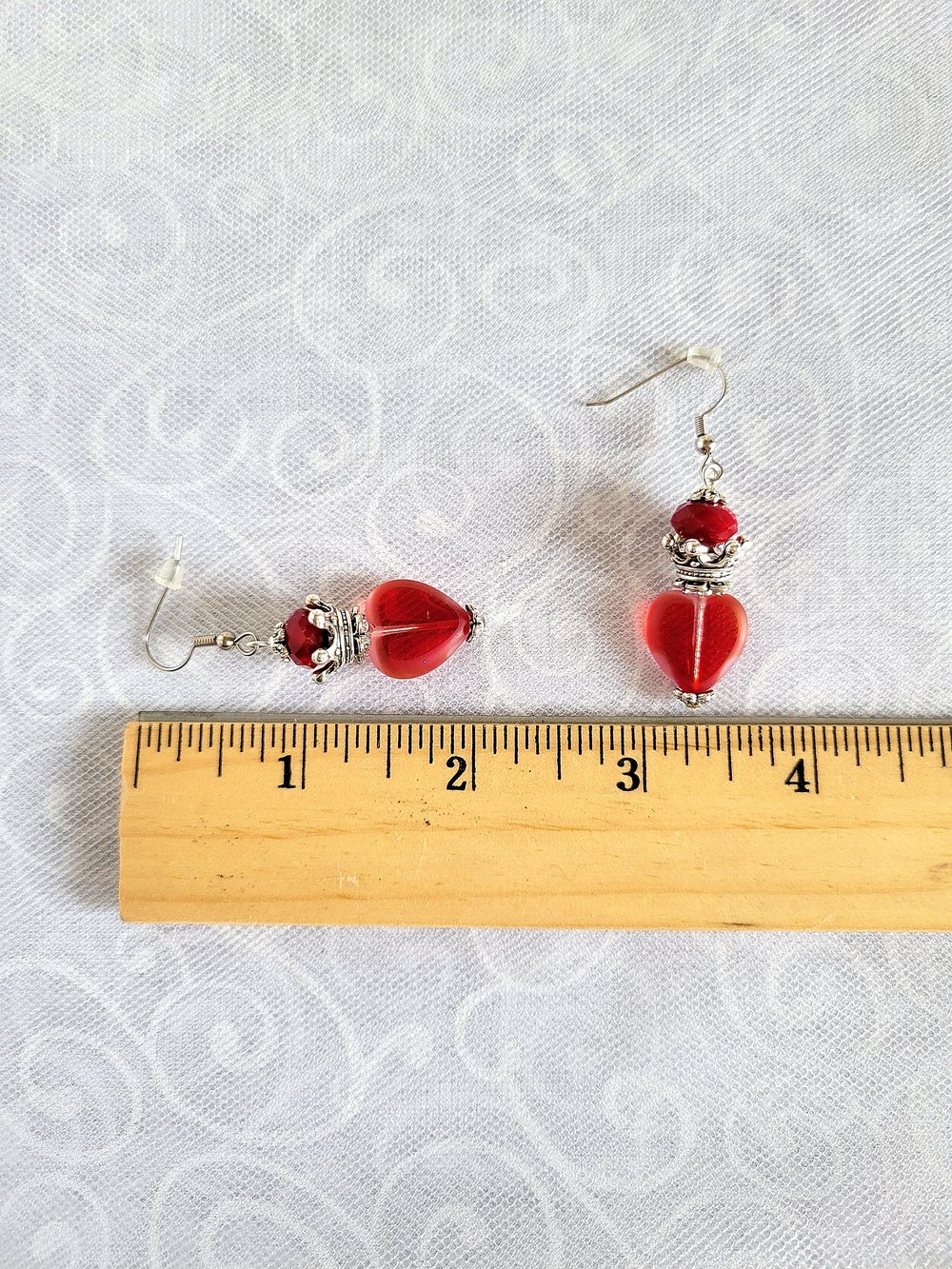 Image of Red Heart and Crown Claddagh-Inspired Earrings