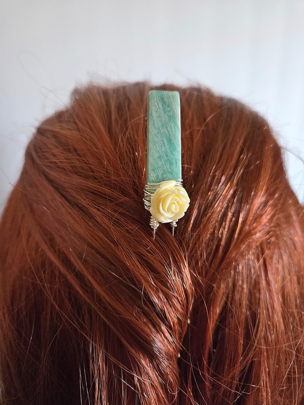 Image of Victorian Amazonite Hair Forks Set of 4