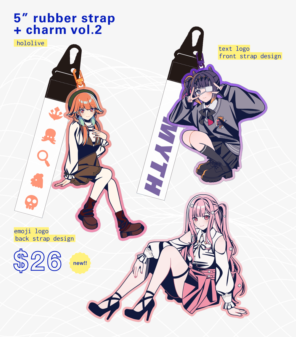 Image of 5" Hololive Rubber Strap + Charm Vol.2